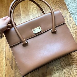 Brown structured Kate Spade handbag tote